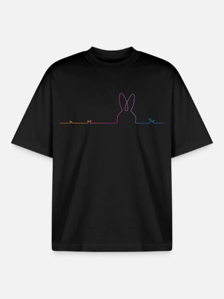 Easter Bunny Easter - Boxy Heavyweight Unisex Organic T-Shirt by Stanley/Stella - black