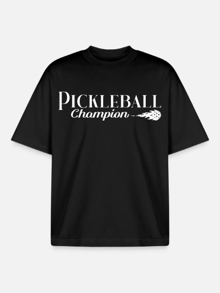 Pickleball - Boxy Heavyweight Unisex Organic T-Shirt by Stanley/Stella - black