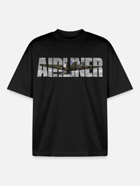 Avions Beechcraft - T-shirt unisexe boxy épais biologique Stanley/Stella - noir
