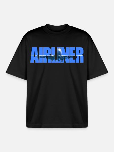 Airliner Jumbo-Jet - Boxy Heavyweight Unisex Organic T-Shirt von Stanley/Stella - Schwarz