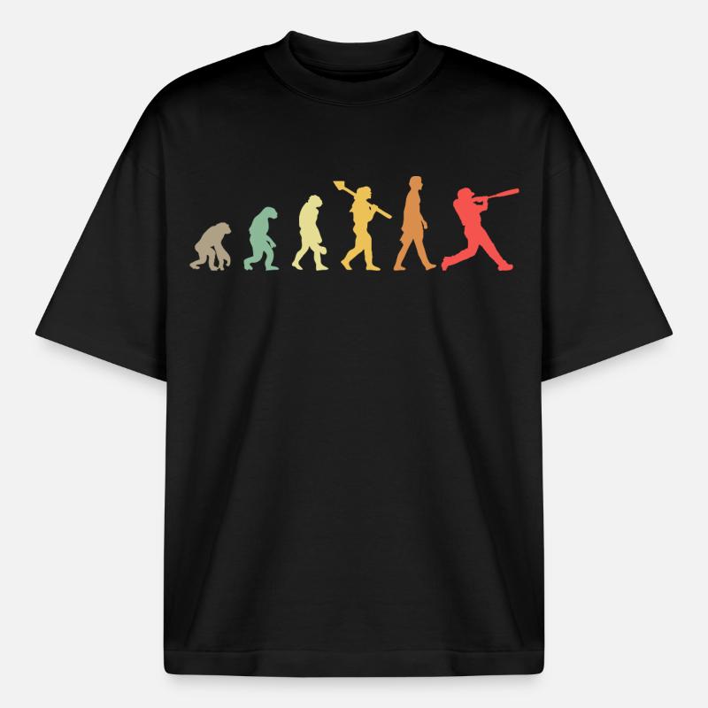 Baseball Evolution - Boxy Heavyweight Unisex Organic T-Shirt von Stanley/Stella - Schwarz
