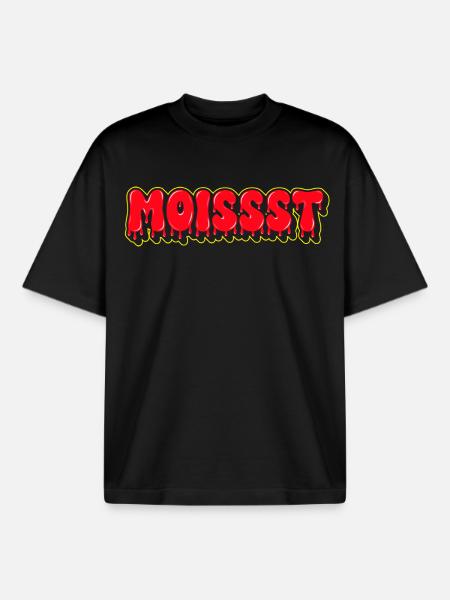 Moist Fat Font Wordmark - Boxy Heavyweight Unisex Organic T-Shirt by Stanley/Stella - black