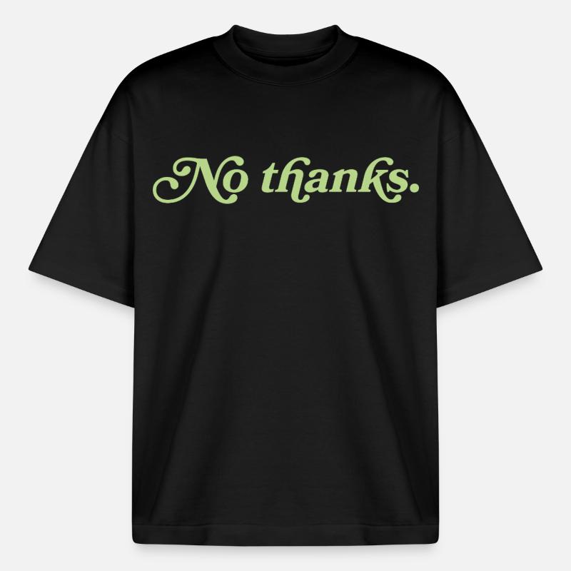 Nej tak – Minimalistisk statement - T-shirt unisex Stanley/Stella Heavyweight Boxy - sort