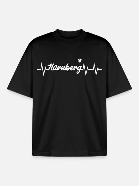 Heartbeat Nuremberg - Boxy Heavyweight Unisex Organic T-Shirt by Stanley/Stella - black