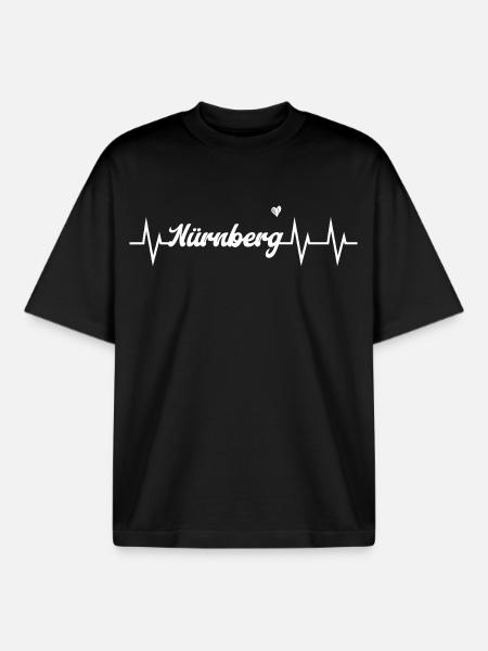 Heartbeat Nürnberg - Boxy Heavyweight Unisex Organic T-Shirt von Stanley/Stella - Schwarz