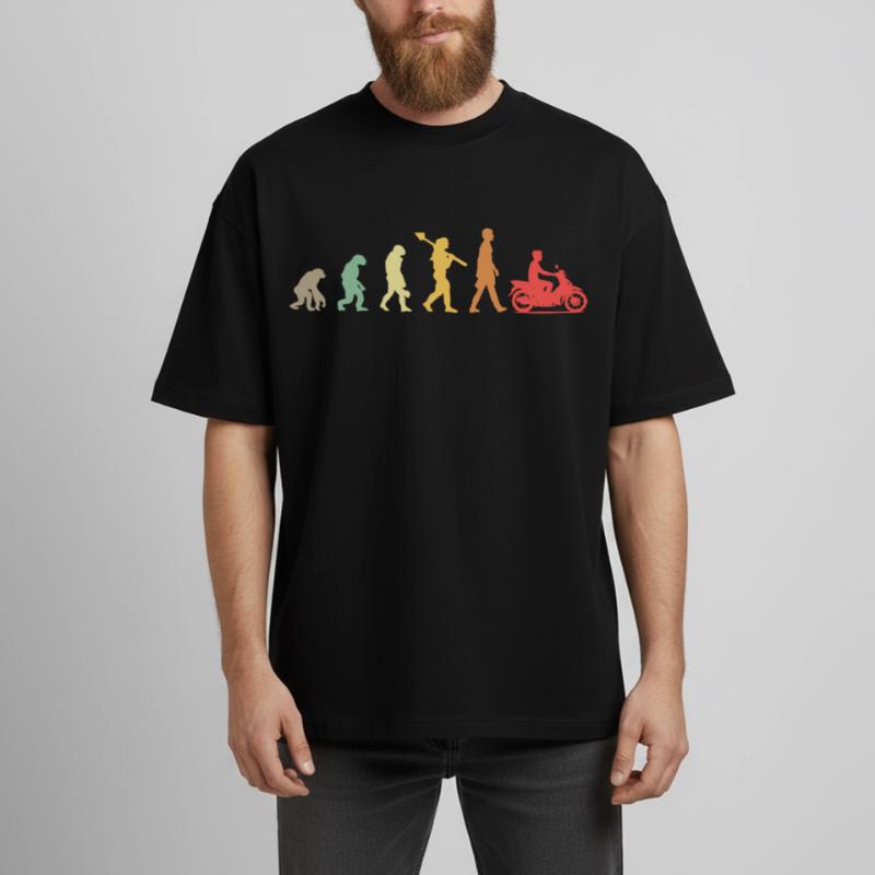  Evolution Moped Mofafahrer Heavyweight Unisex Boxy T-Shirt von stanley/stella	