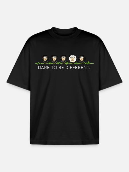 Be Different – Black Sheep - Boxy Heavyweight Unisex Organic T-Shirt by Stanley/Stella - black