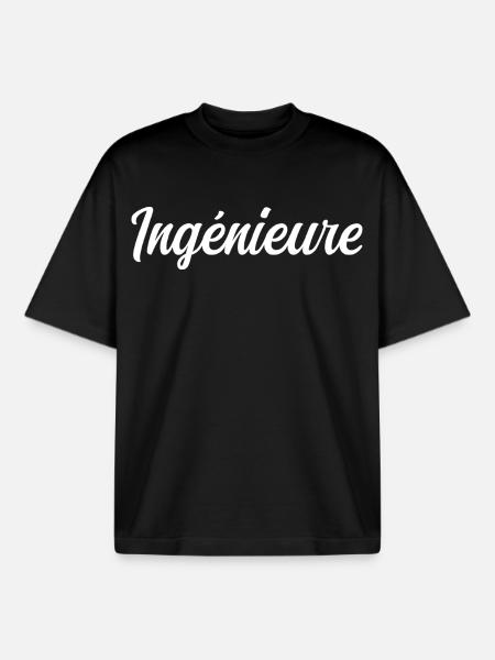 Ingénieure - T-shirt unisexe boxy épais biologique Stanley/Stella - noir