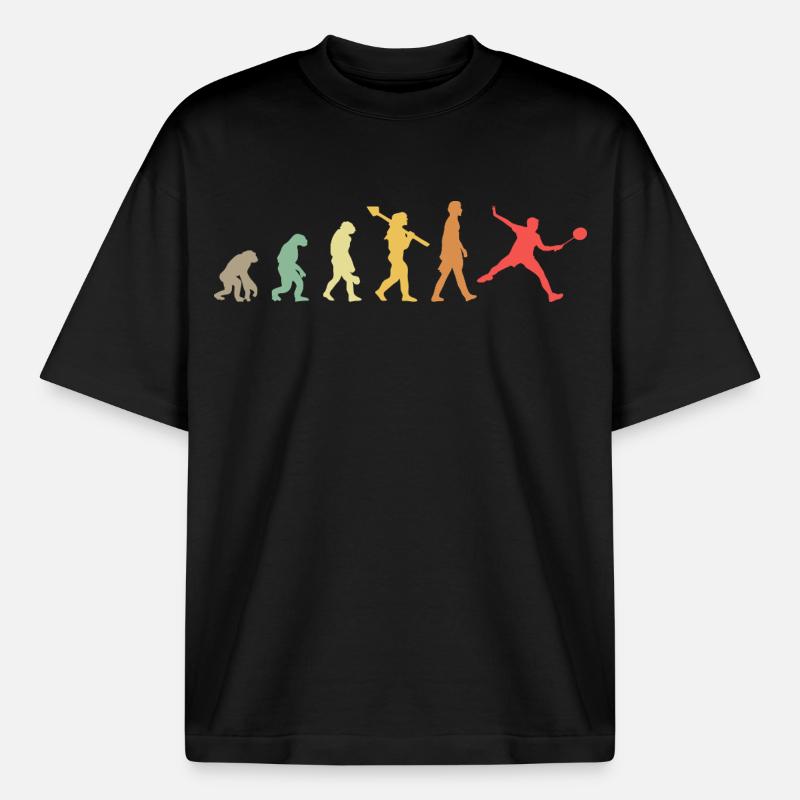 Badminton Evolution - Heavyweight Boxy Unisex T-Shirt by Stanley/Stella - black