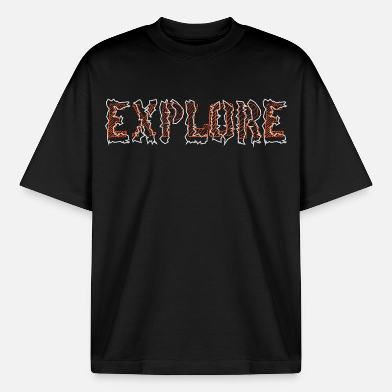 Explore - Boxy Heavyweight Unisex Organic T-Shirt von Stanley/Stella - Schwarz