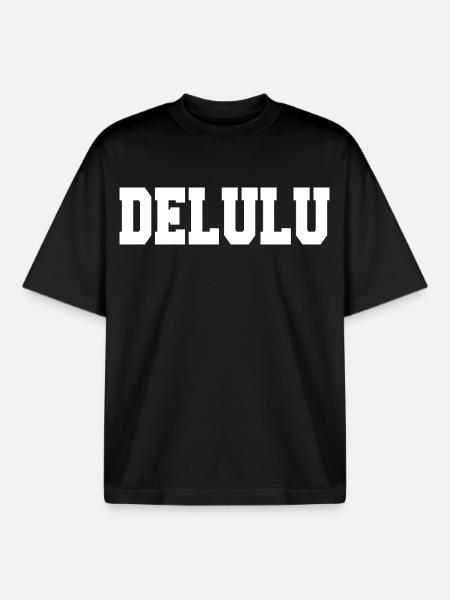 Delulu - T-shirt unisexe boxy épais biologique Stanley/Stella - noir