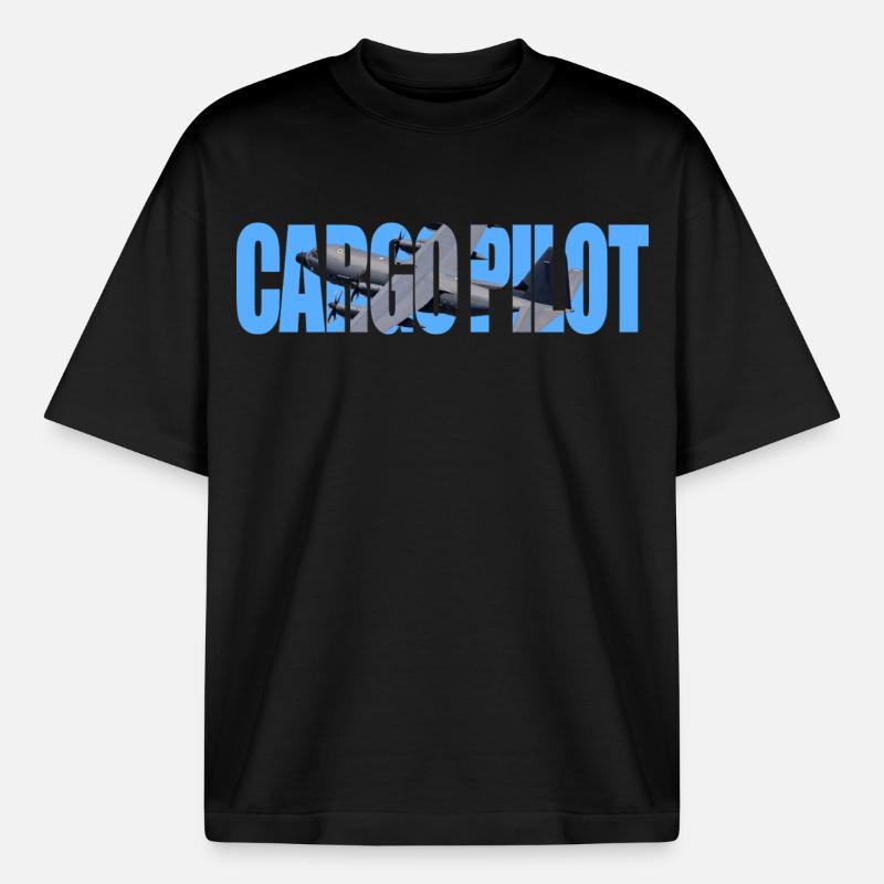 Cargo Pilot C-130 - Boxy Heavyweight Unisex Organic T-Shirt von Stanley/Stella - Schwarz
