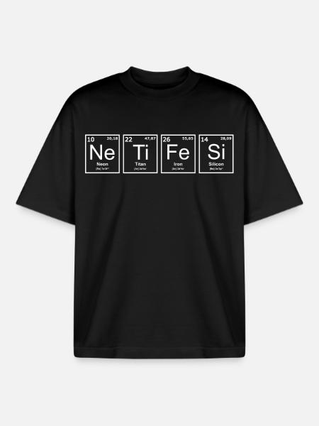 entp, periodic system, cognitive functions, - Boxy Heavyweight Unisex Organic T-Shirt by Stanley/Stella - black