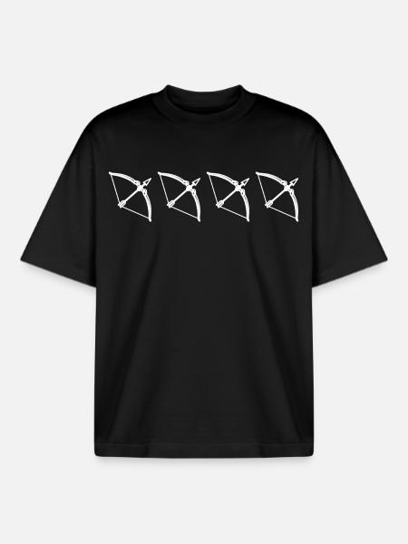 Archery Sketch - Boxy Heavyweight Unisex Organic T-Shirt by Stanley/Stella - black