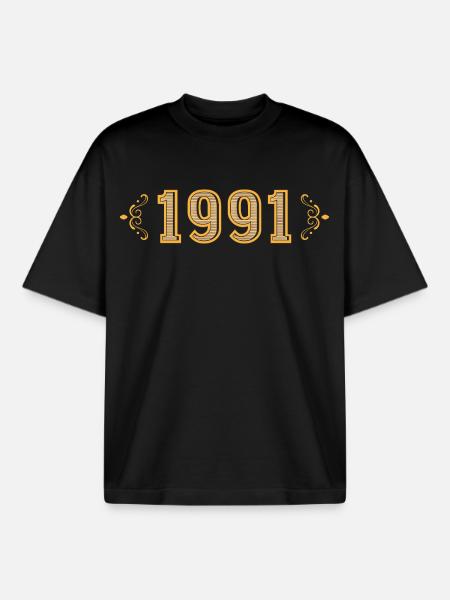 Legend since 1991 retro 1991 - Boxy Heavyweight Unisex Organic T-Shirt by Stanley/Stella - black