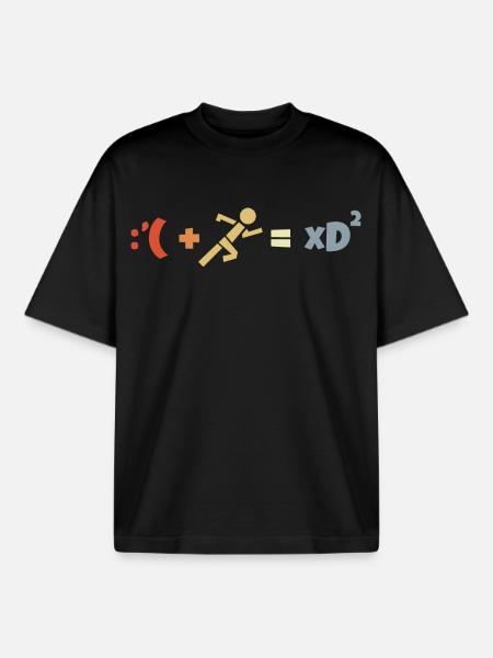 Funny running formula - Boxy Heavyweight Unisex Organic T-Shirt by Stanley/Stella - black