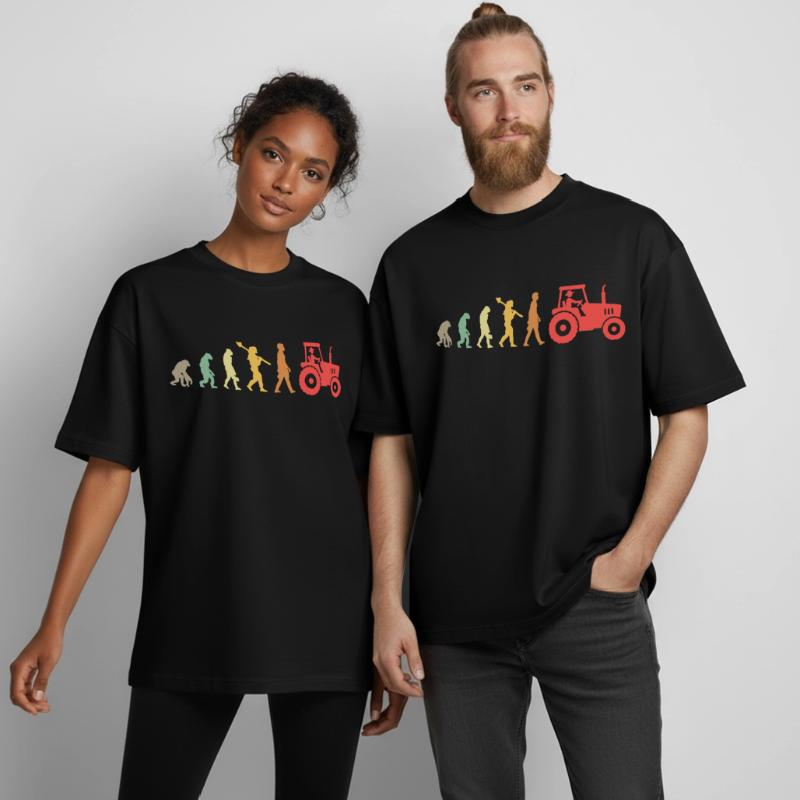Evolution Tractor _ Farmer Heavyweight Boxy Unisex T-Shirt by Stanley/Stella
