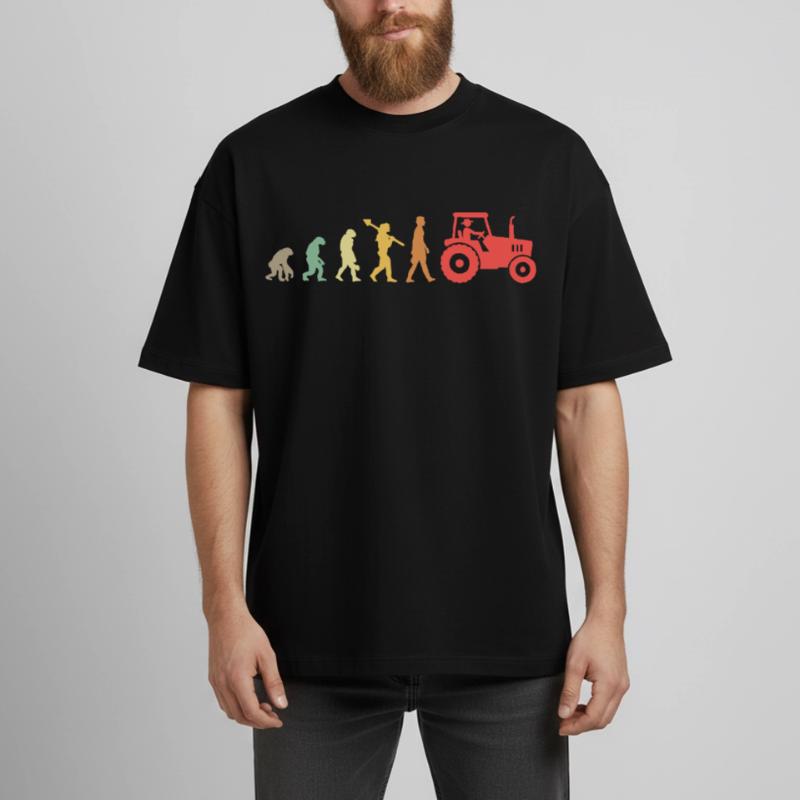 Evolution Tractor _ Farmer Heavyweight Boxy Unisex T-Shirt by Stanley/Stella