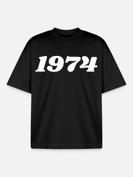 1974 - T-shirt unisexe boxy épais biologique Stanley/Stella - noir