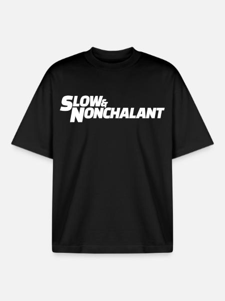 Slow & Nonchalant Typo Tea - Boxy Heavyweight Unisex Organic T-Shirt by Stanley/Stella - black