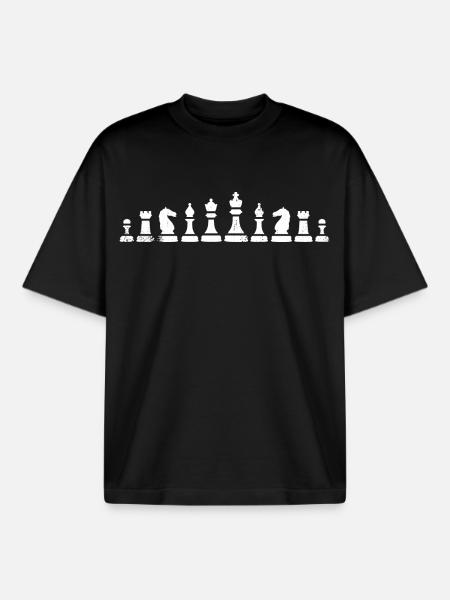 Pièces d’échecs - T-shirt unisexe boxy épais biologique Stanley/Stella - noir