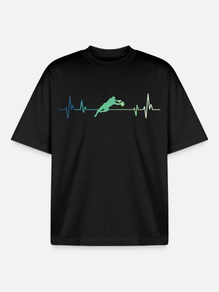 Fußballtorwart Herzschlag - Boxy Heavyweight Unisex Organic T-Shirt von Stanley/Stella - Schwarz