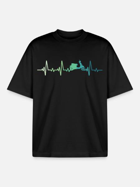 Scooter-Herzschlag-Mopedroller - Boxy Heavyweight Unisex Organic T-Shirt von Stanley/Stella - Schwarz