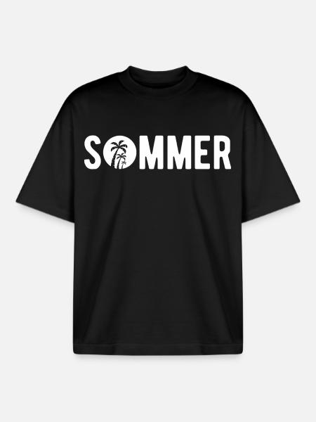 Endlich Sommer - Boxy Heavyweight Unisex Organic T-Shirt von Stanley/Stella - Schwarz
