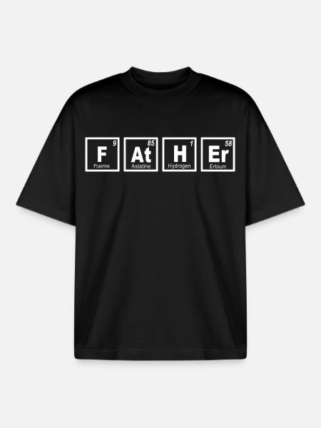 Father Periodic Table - Boxy Heavyweight Unisex Organic T-Shirt by Stanley/Stella - black