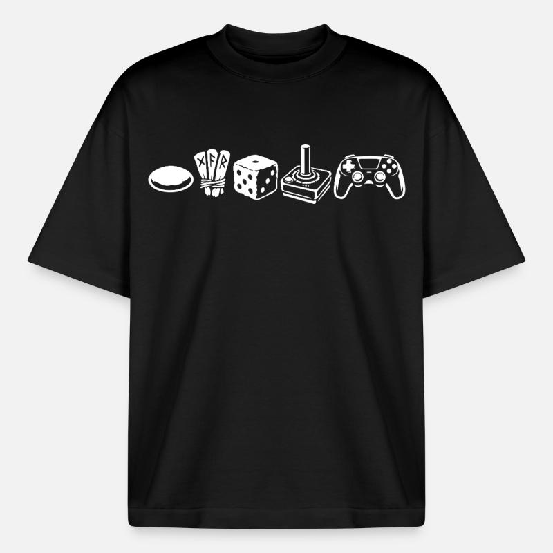 Controller Evolution | Gamers - Boxy Heavyweight Unisex Organic T-Shirt by Stanley/Stella - black