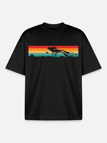 Plongeur Plongeur - T-shirt unisexe boxy épais biologique Stanley/Stella - noir