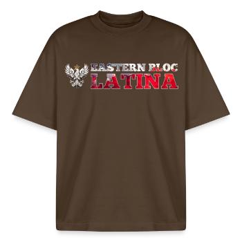 Eastern Bloc Latina Pole Poland White Eagle Gift - Boxy Heavyweight Unisex Organic T-Shirt by Stanley/Stella - mocha - Front - AI Model Male 185 light (185cm) & AI Model Female 172 dark (172cm)
