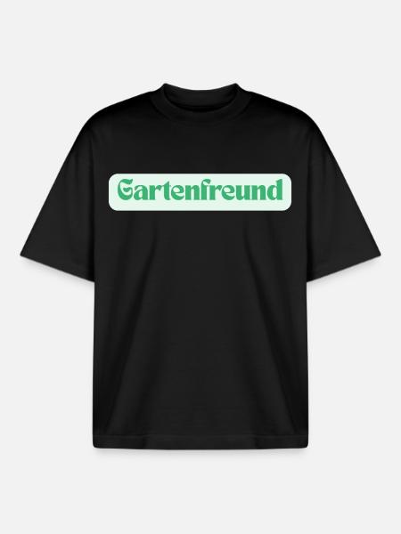 Gartenfreund – weeds know me by name - Boxy Heavyweight Unisex Organic T-Shirt by Stanley/Stella - black