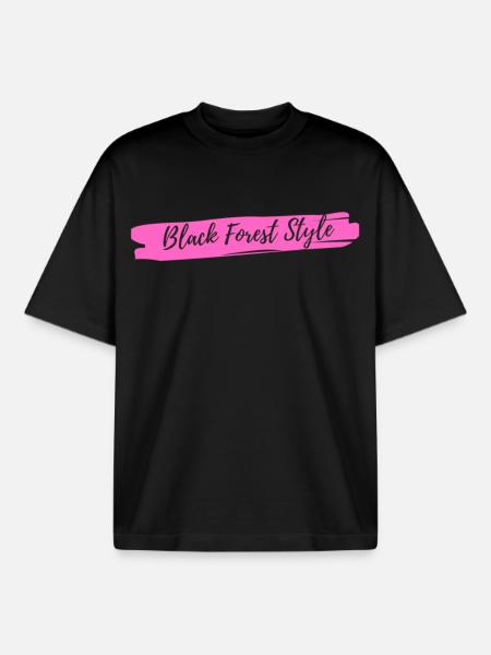 Black Forest Style Pink - Boxy Heavyweight Unisex Organic T-Shirt by Stanley/Stella - black