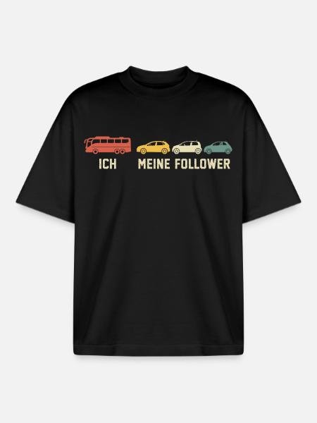 Busfahrer Und Meine Follower - Boxy Heavyweight Unisex Organic T-Shirt von Stanley/Stella - Schwarz