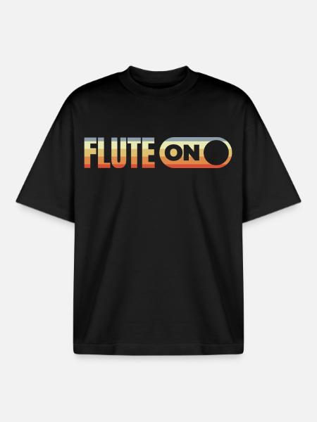 Flute On - Boxy Heavyweight Unisex Organic T-Shirt von Stanley/Stella - Schwarz