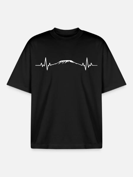 Kilimanjaro Kilimandscharo - Boxy Heavyweight Unisex Organic T-Shirt by Stanley/Stella - black