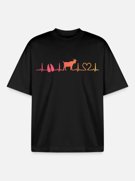 Sunset Goat Goat Goat Breeding - Boxy Heavyweight Unisex Organic T-Shirt by Stanley/Stella - black