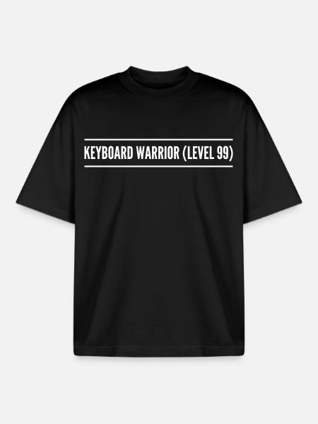 keyboard warrior ( level 99 ) - Boxy Heavyweight Unisex Organic T-Shirt by Stanley/Stella - black