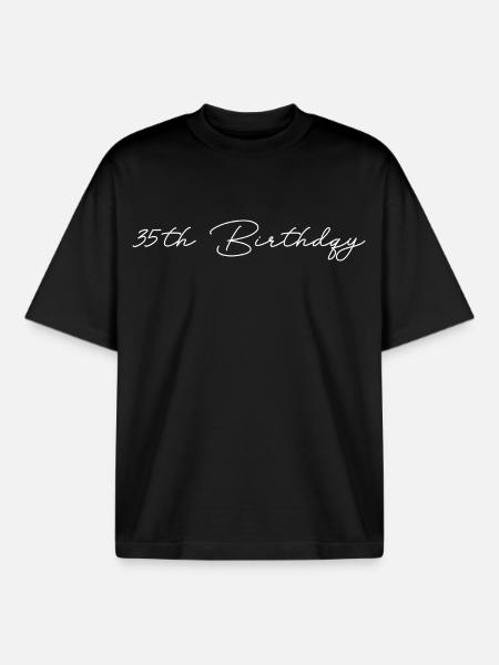35e anniversaire - T-shirt unisexe boxy épais biologique Stanley/Stella - noir