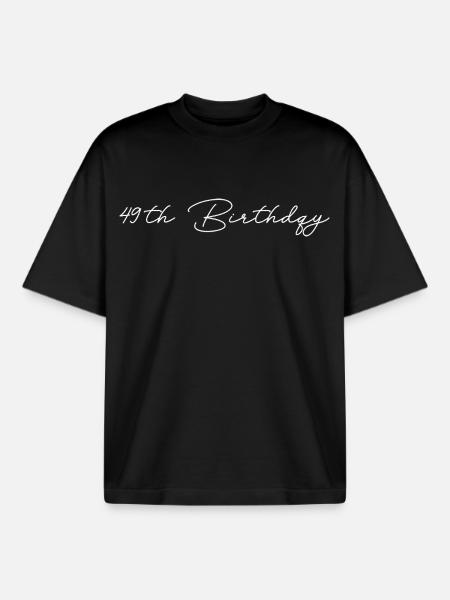 49e anniversaire - T-shirt unisexe boxy épais biologique Stanley/Stella - noir