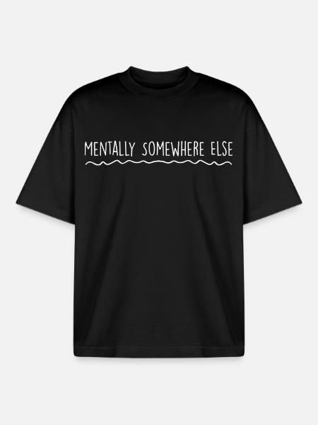 Mentally elsewhere - Boxy Heavyweight Unisex Organic T-Shirt by Stanley/Stella - black