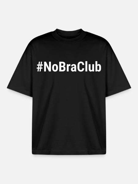 NoBraClub Blanc - T-shirt unisexe boxy épais biologique Stanley/Stella - noir