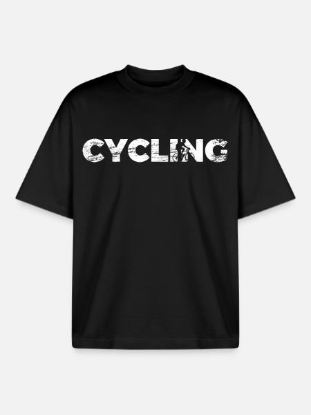 Funny cyclist - Boxy Heavyweight Unisex Organic T-Shirt by Stanley/Stella - black