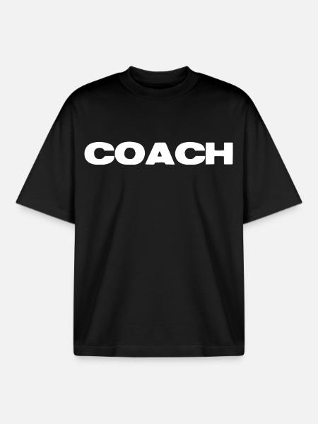 Coach Bold - Boxy Heavyweight Unisex Organic T-Shirt by Stanley/Stella - black