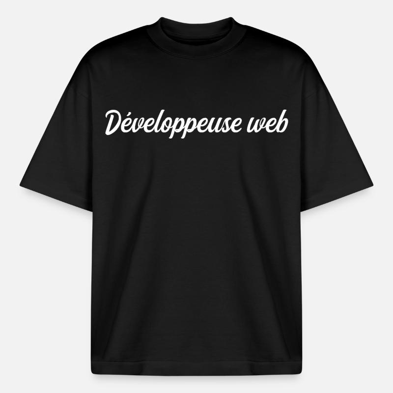 Développeuse Web - T-shirt unisexe épais coupe boxy Stanley/Stella - noir
