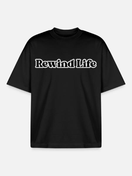 Oldschool-RewindLife - Boxy Heavyweight Unisex Organic T-Shirt by Stanley/Stella - black