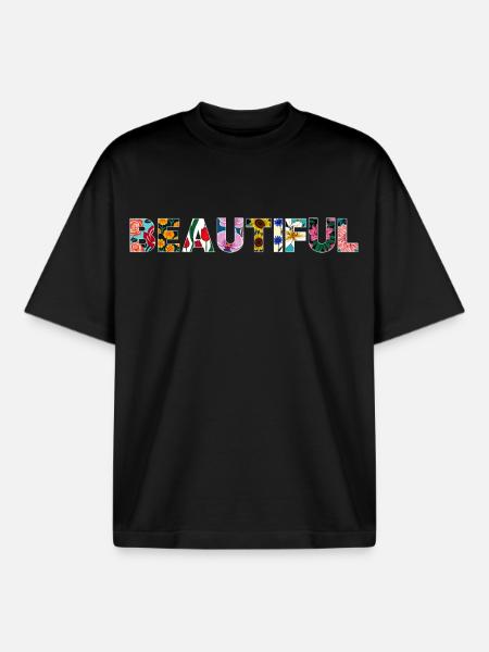 Wunderschön blühend - Boxy Heavyweight Unisex Organic T-Shirt von Stanley/Stella - Schwarz