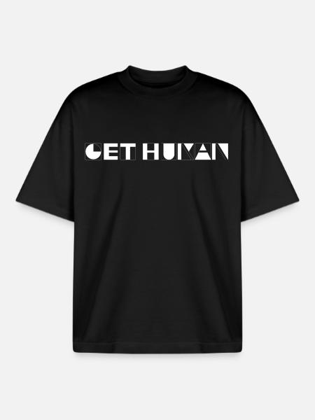 Get Human - Boxy Heavyweight Unisex Organic T-Shirt by Stanley/Stella - black