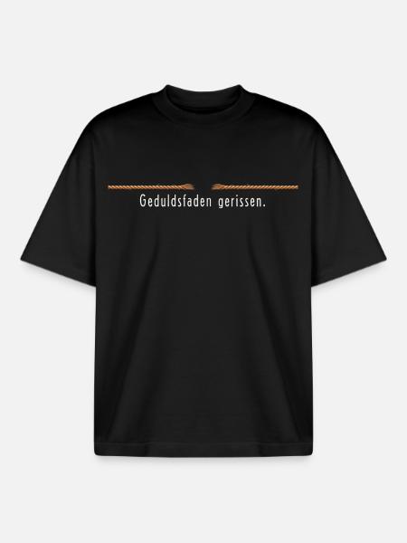 Patience broken - funny saying nerves - Boxy Heavyweight Unisex Organic T-Shirt by Stanley/Stella - black